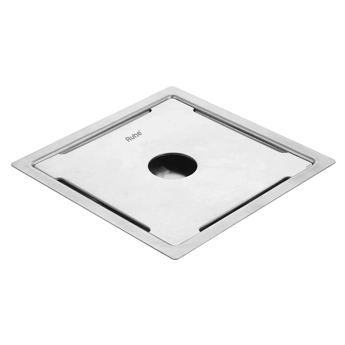 Diamond Square Flat Cut 304-Grade Floor Drain with Hole (5 x 5 Inches) - by Om Sri Balaji