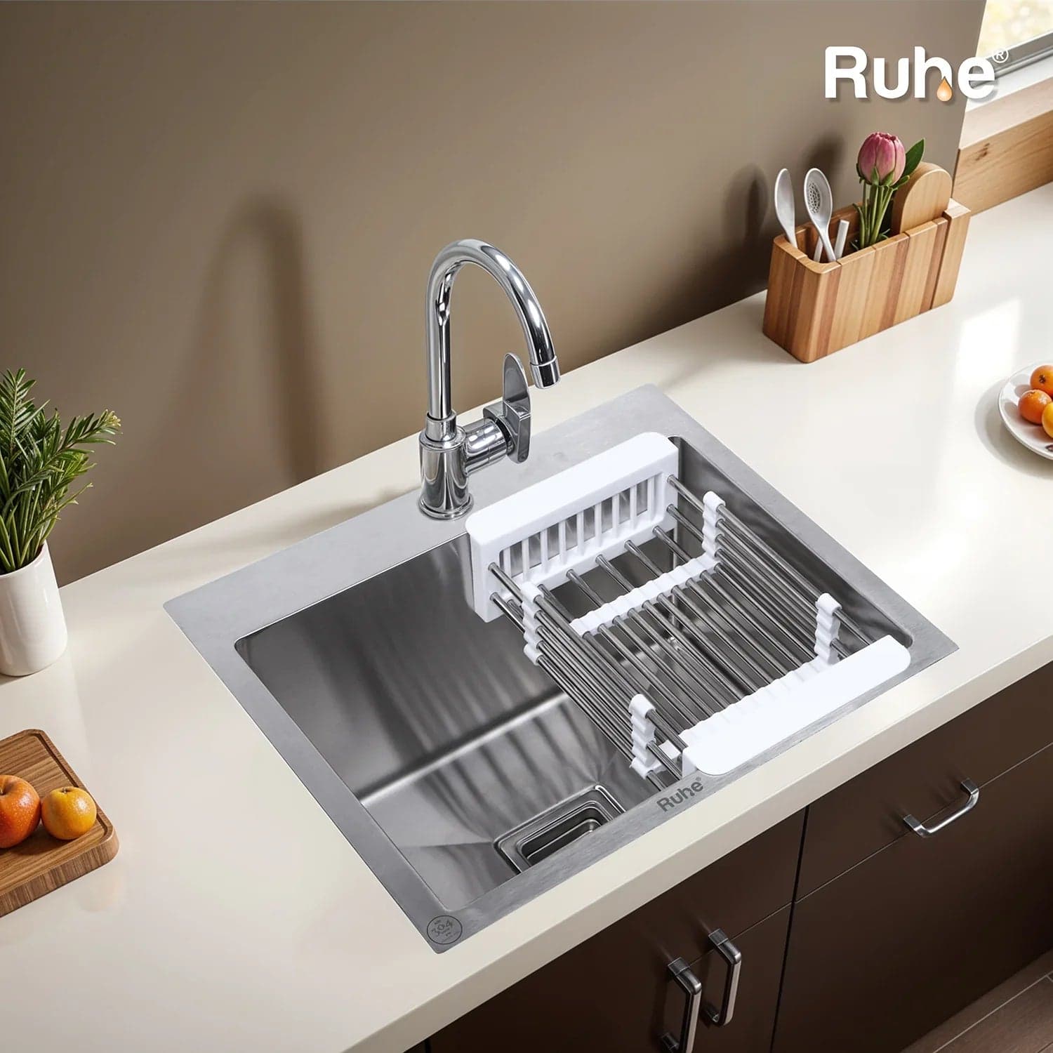 Handmade Single Bowl with Tap Hole Kitchen Sink (18 x 16 x 10 Inches)