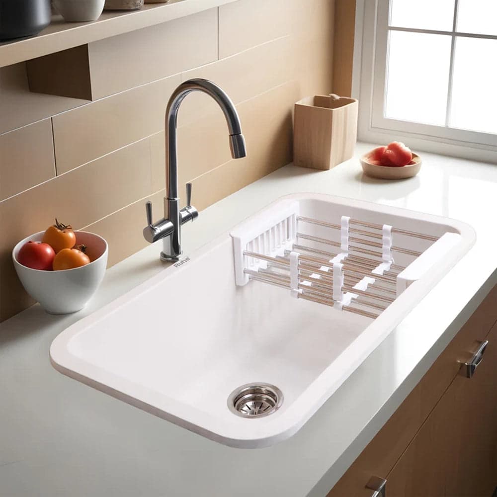 Quartz Single Bowl Kitchen Sink (31 x 19 x 9 Inches)