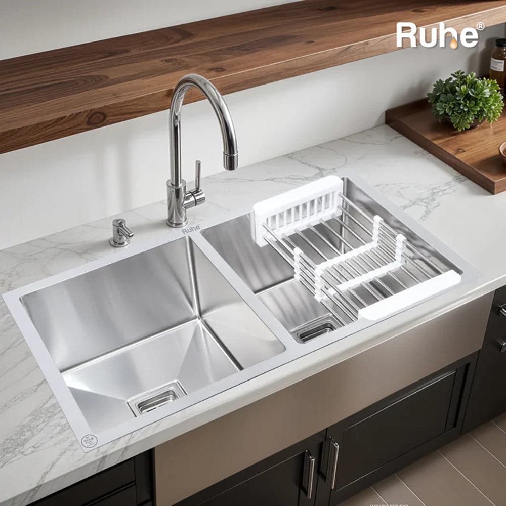 Handmade Double Bowl Kitchen Sink (32 x 18 x 10 Inches)