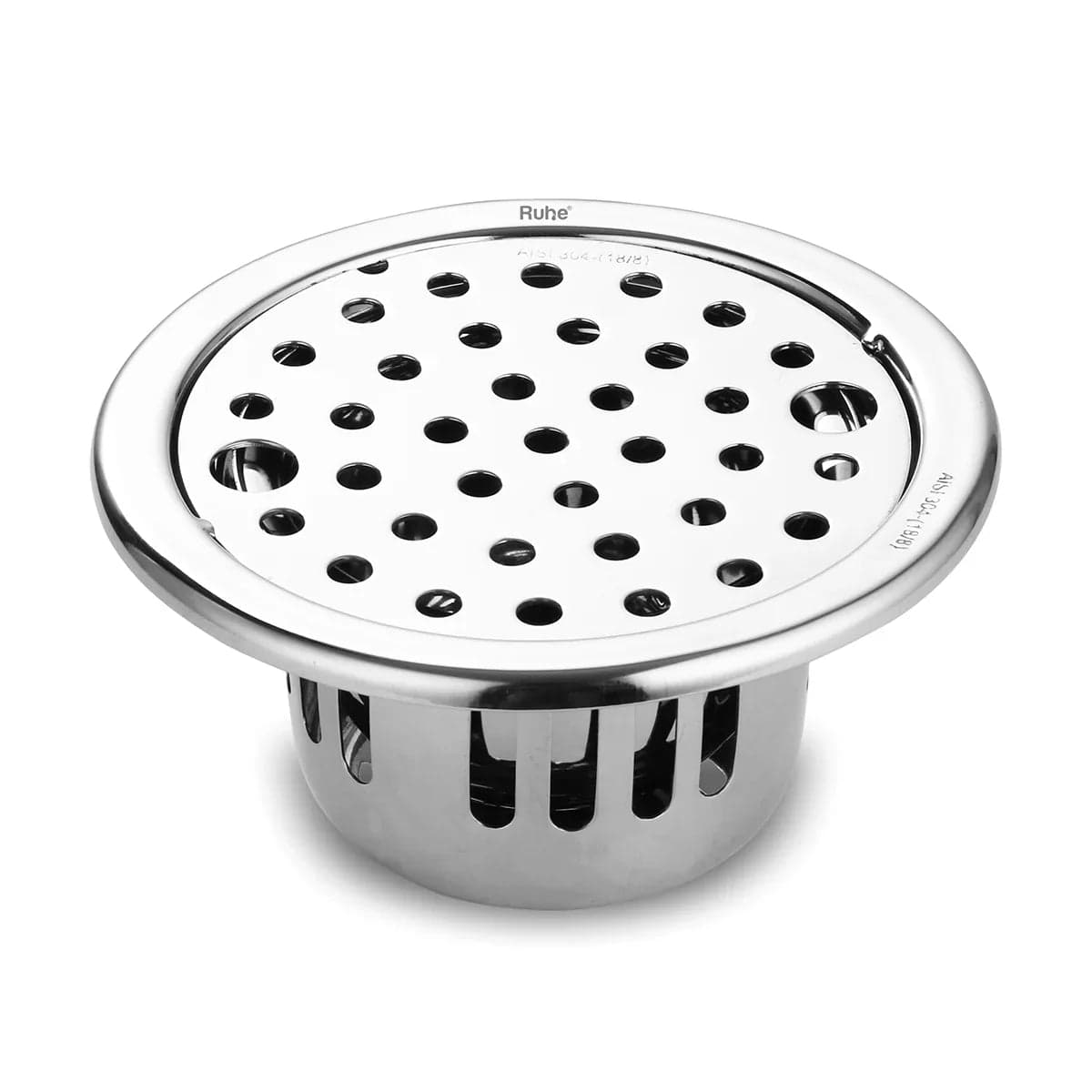 Round 304-Grade Floor Drain with Collar, Lock & Cockroach Trap (5 Inches) - by Om Sri Balaji