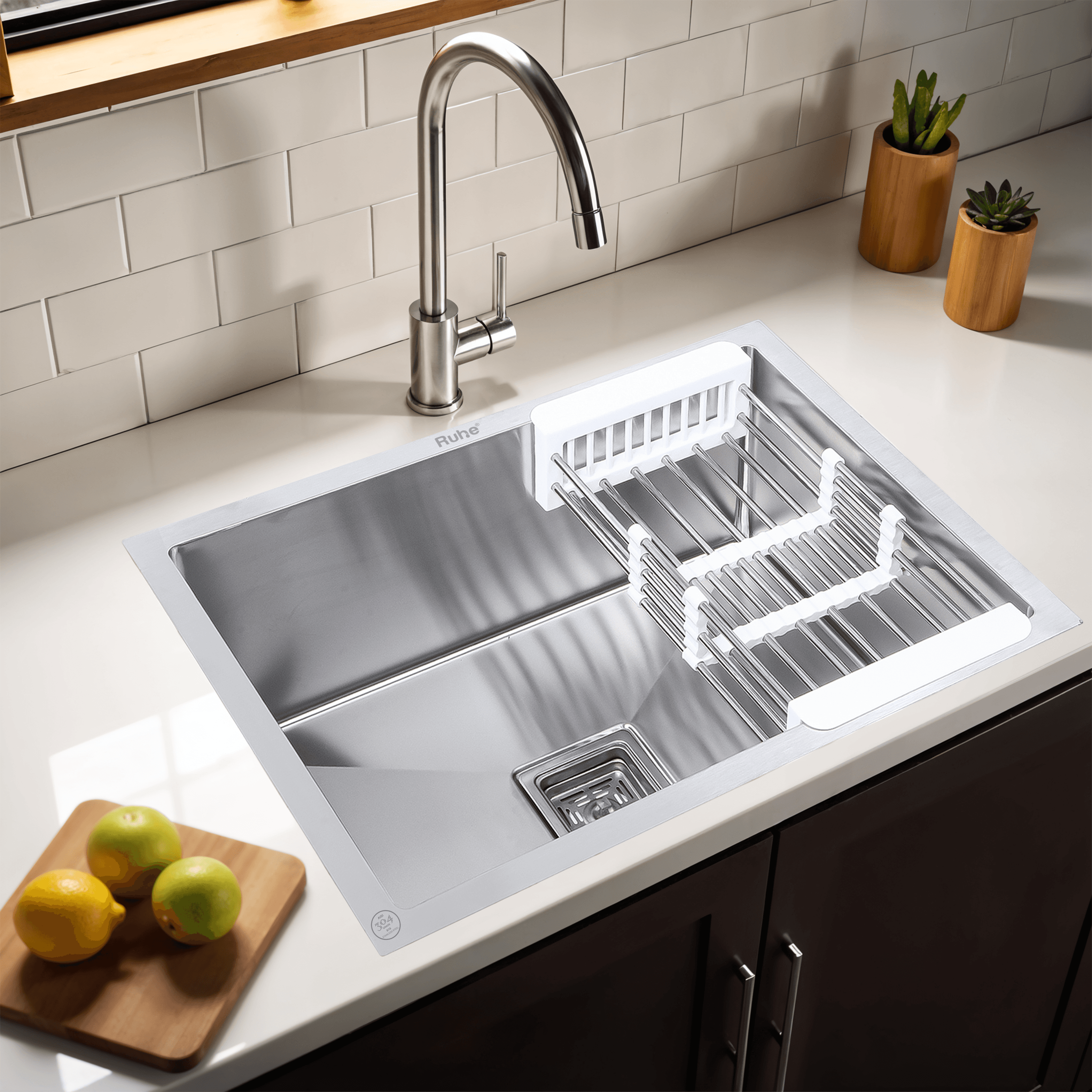Handmade Single Bowl Kitchen Sink (18 x 16 x 10 Inches)