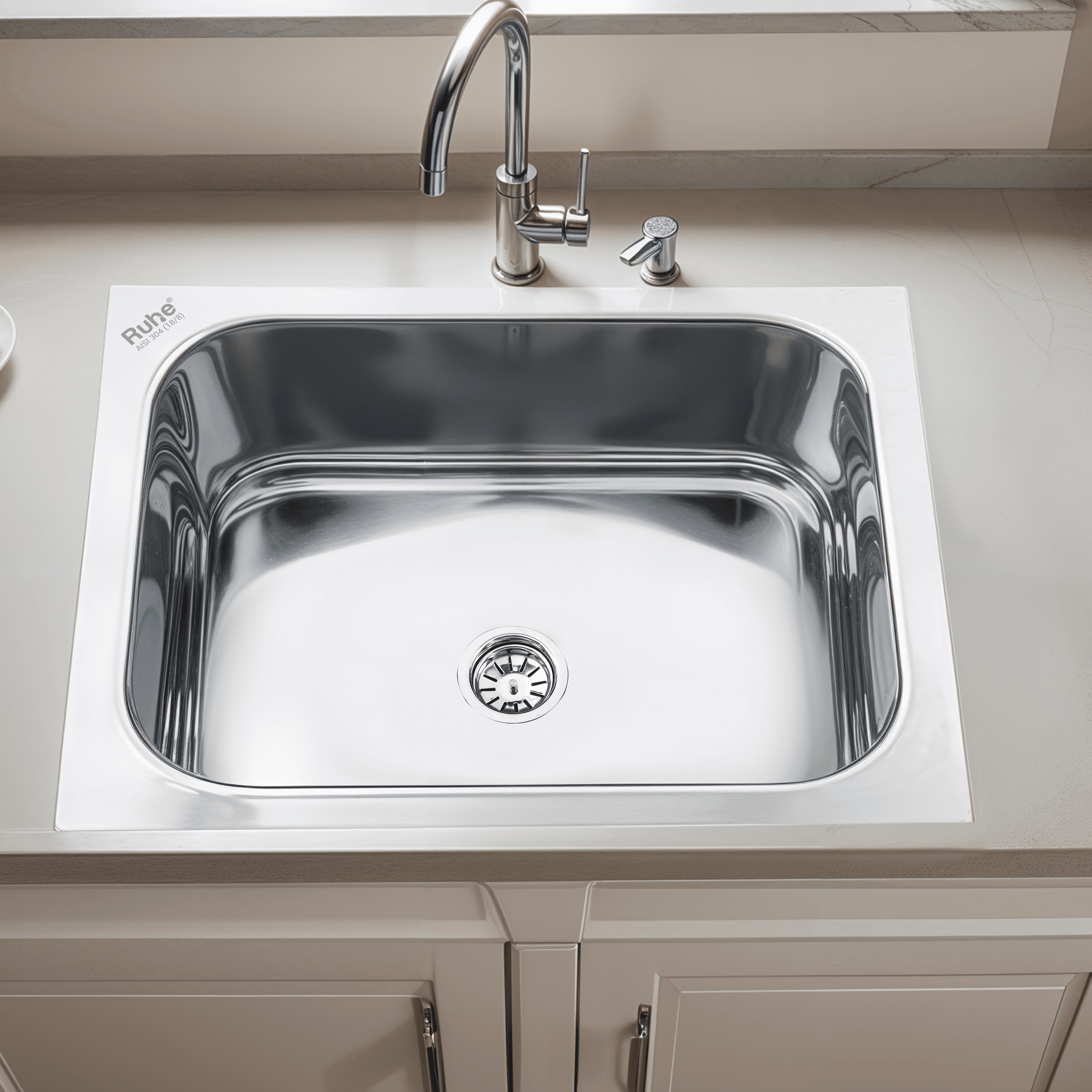 Single Bowl Kitchen Sink (27 x 21 x 9 Inches)