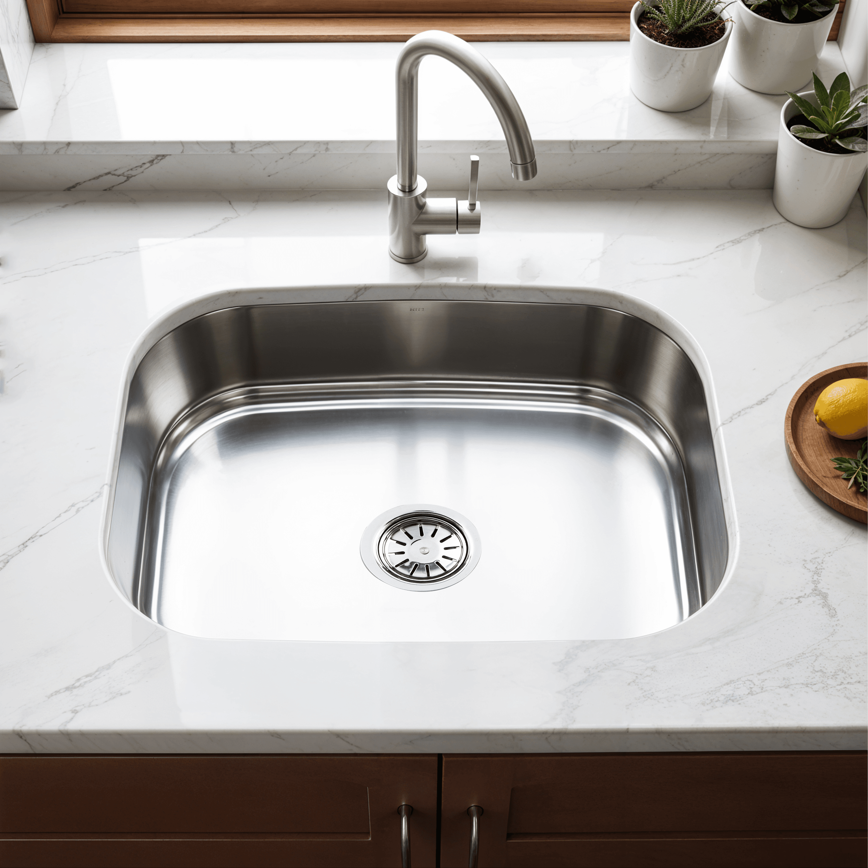 Oval Single Bowl Premium Kitchen Sink (24 x 18 x 9 Inches)