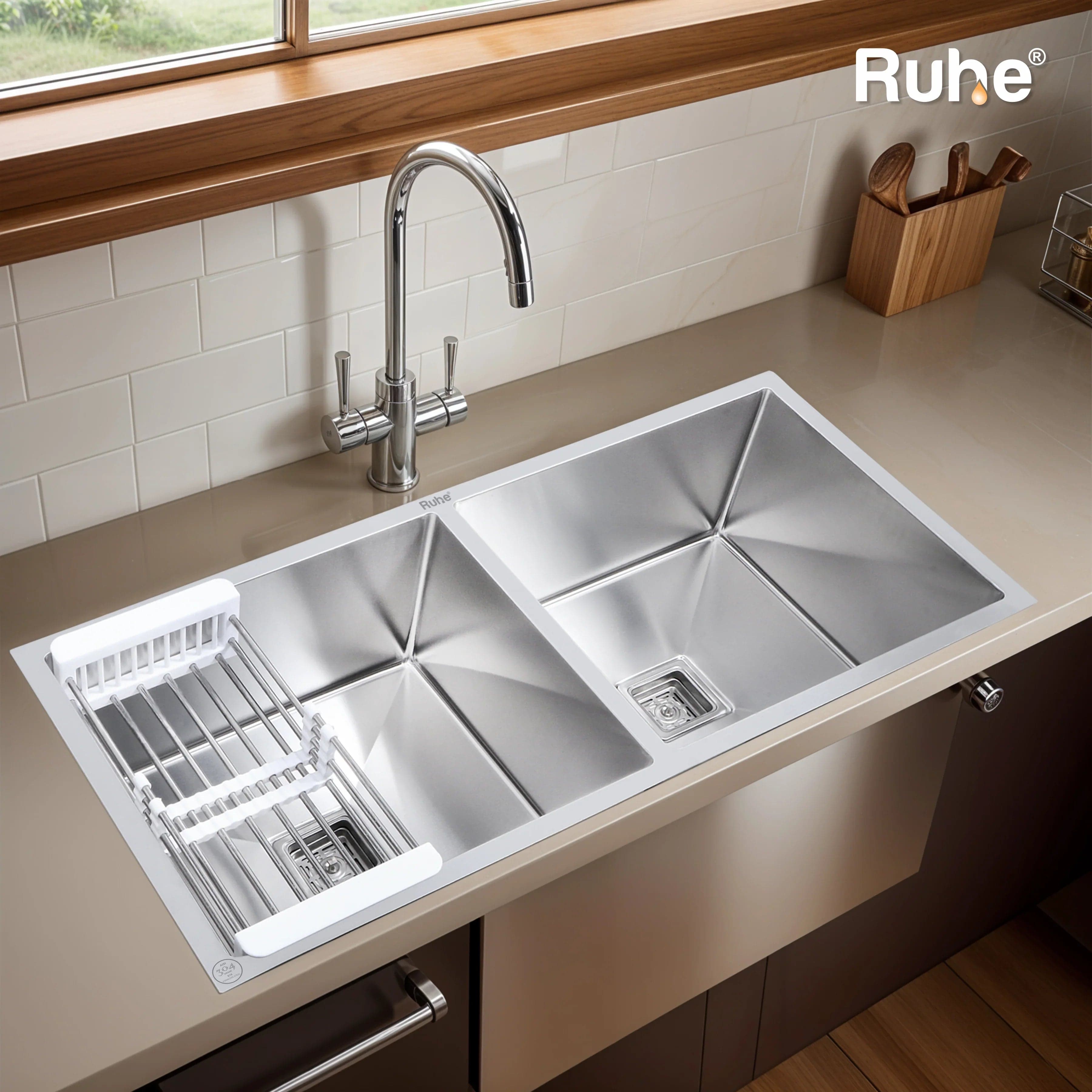 Handmade Double Bowl Kitchen Sink (42 x 20 x 10 Inches)