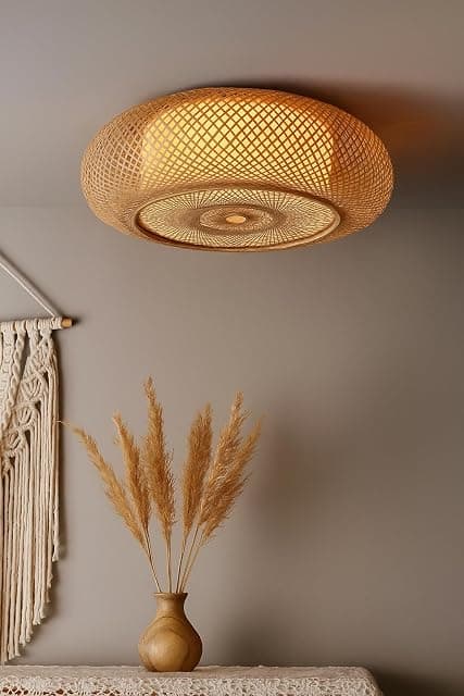 AKWAY Rattan Hanging lamp for Living Room | Bamboo Hangin...