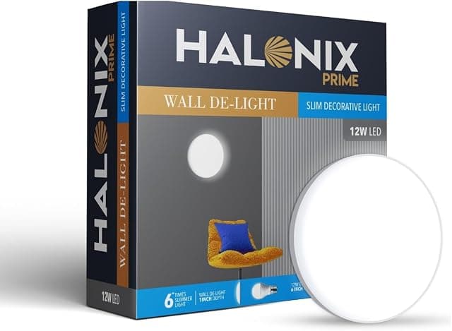 Halonix Prime 12W Round Wall De-Light Slim Surface Polyca...