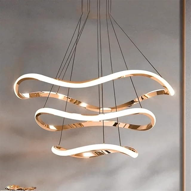 swanart Curvella Modern LED Hanging Light – Wave Design P...