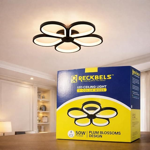 RECKBELS 50W Flower LED Chandelier Ceiling Light 30 cm (1...