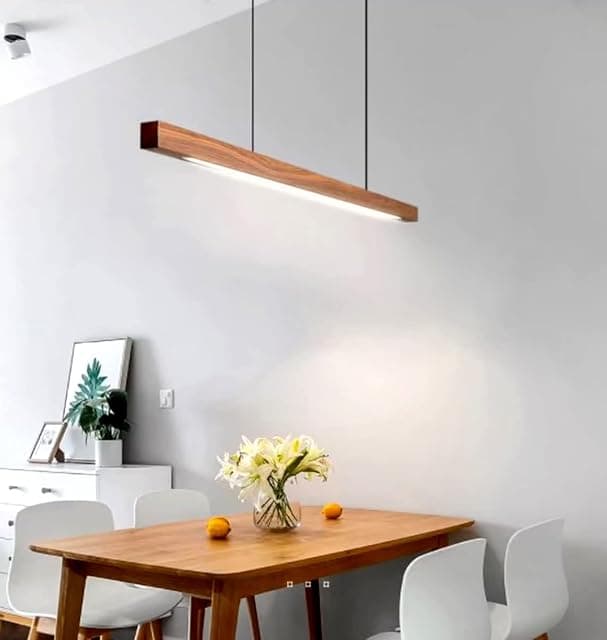 Artica Ultra Slim Linear Wooden Pendant Light Adjustable ...