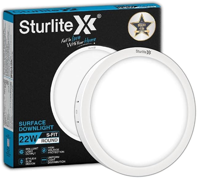 Sturlite S-FIT 22W Round LED Surface Light| 6500k Cool Wh...