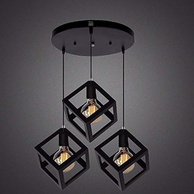 GreyWings Modern Geometric Cube Hanging Pendant Light for...