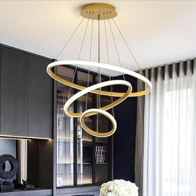 kinis 3 Rings Chandelier/Jhumar Light for Hall Ceiling/Jh...