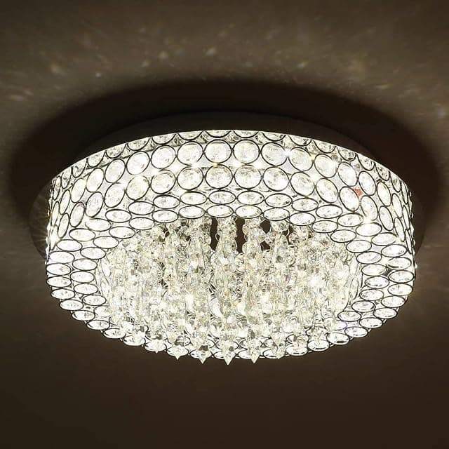 LED Ceiling Light Crystal Chandelier Jhoomer Lighting Fix...