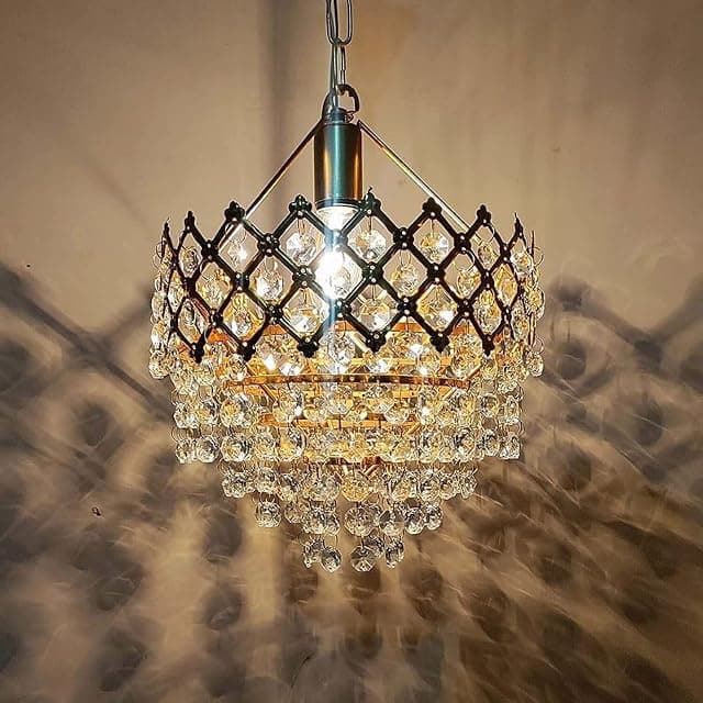 Crystal Chandelier Ceiling Light for Living Room | Modern...
