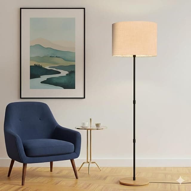 Rellon Industries Floor Lamp for Living Room with 3 Shelv...