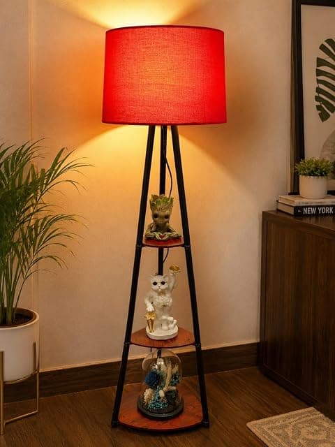 CHRONIKLE 52 Inch Tripod Floor Lamp with Shelves, Modern ...