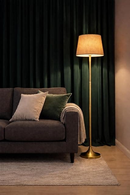 Floor lamp Living Room Standing lamp Brass Metal Bedroom ...