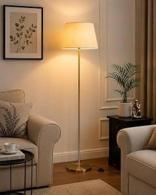 Woodies & Whimsy Antique Brass Finish Standing Lamp with ...