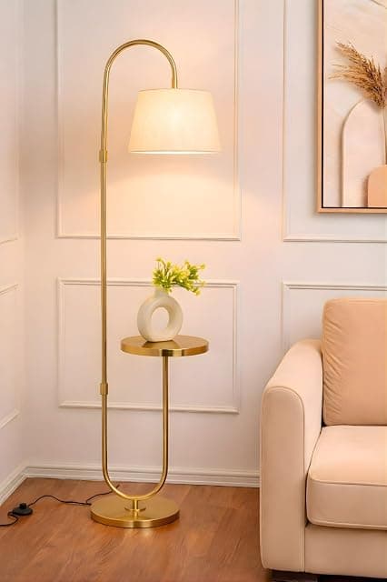 Deco Crush Modern Table Shelf LED Floor Lamp Standing Bra...