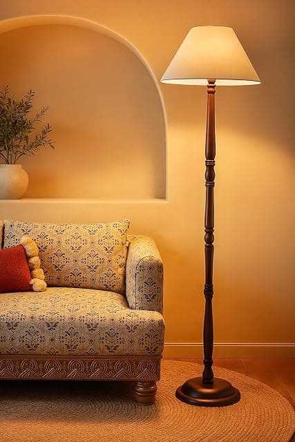 Classic Floor Wooden Lamp for Living Room, Bedroom, and O...