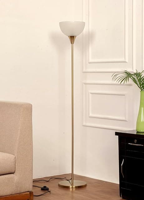 Divine Trends Uplighter Brass Antique Finish Floor Lamp f...