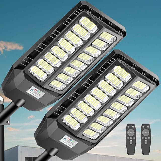 VOOJOY 8000W Solar Lights Outdoor, Solar Street Lights Ou...