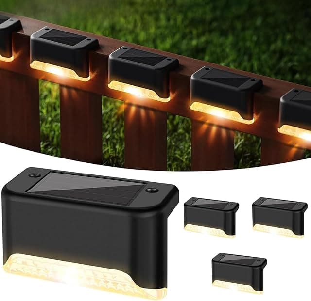 Solar Light Outdoor Garden Home Deck Stair Step Lights, L...