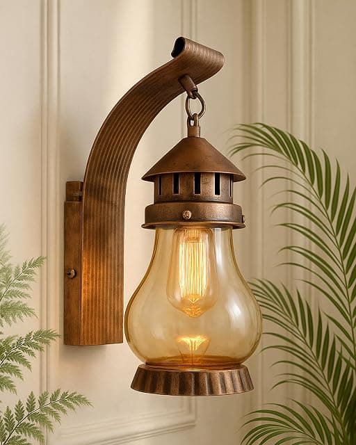 Homesake Vintage Wall Lantern | Rustic Outdoor & Indoor W...