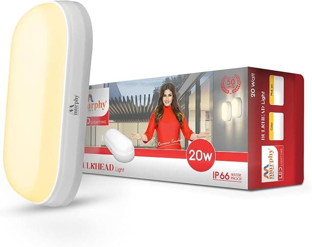 Murphy 20W LED Oval Shape Bulkhead Wall Lamp | IP66 Water...