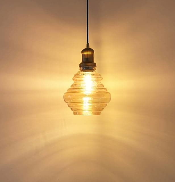Divine Trends Spiral Golden Luster Glass Hanging Pendant ...