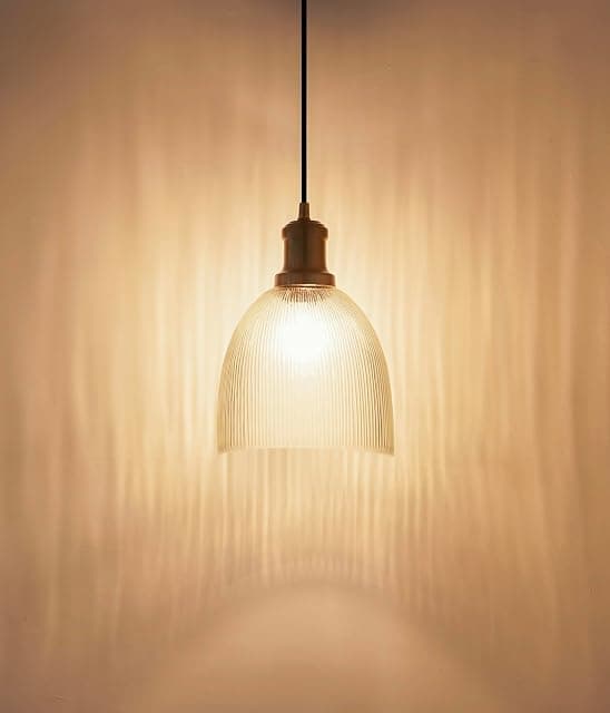 Divine Trends Grooved Transparent Glass Hanging Pendant L...