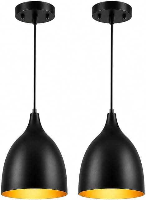 Hanging Glow Pendant Ceiling Light Pack of 2 for Kitchen,...