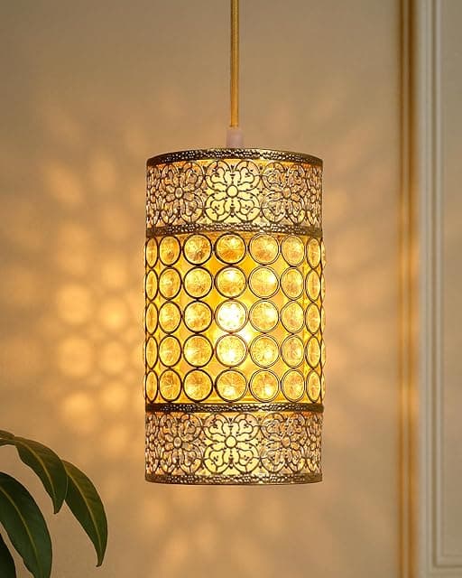 Homesake Vintage Crystal Hanging Light | Antique Gold Fin...
