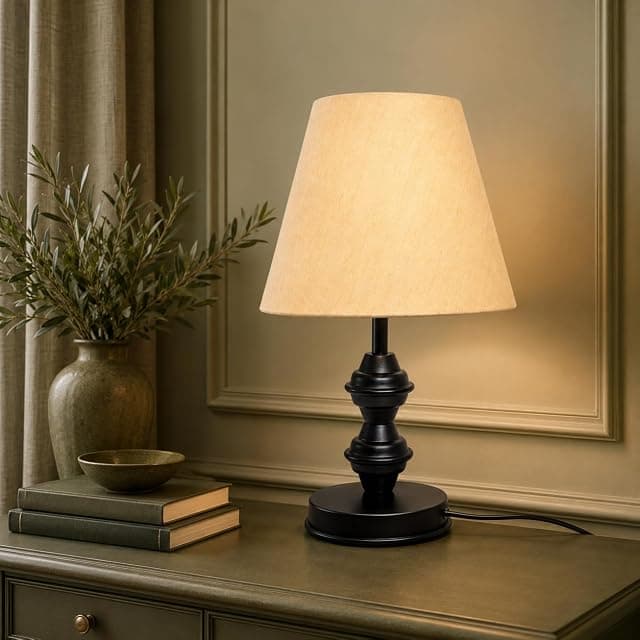 Tu Casa Metal Table Lamp | Off White Shade | Yellow Ambie...