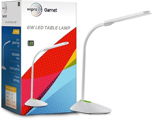 wipro Garnet 6W LED Table Lamp, with 3 Grade Dimming, Fle...
