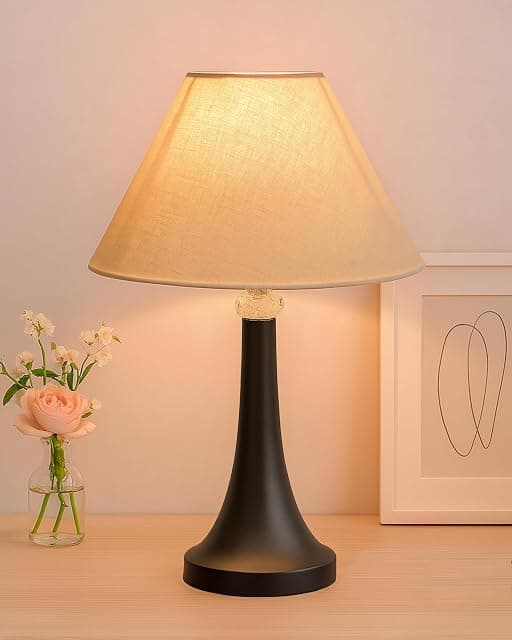 Homesake® Black Cone Crystal Metal Table Lamp for Living ...