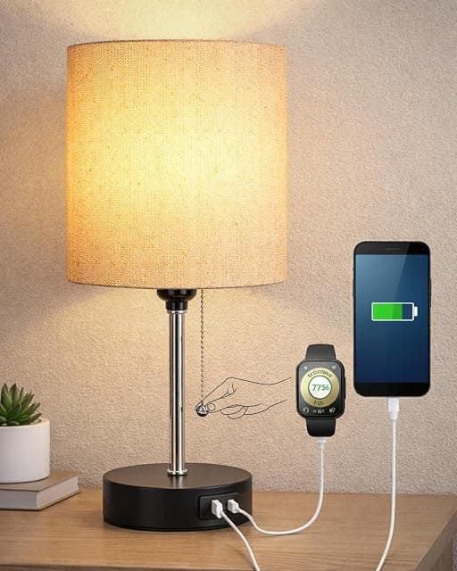 Homesake® Bedside Lamp for Bedroom Nightstand Table Light...