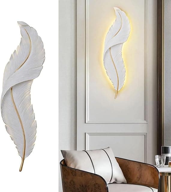 Groeien 12W | 3 Color Modern LED White Feather Wall Sconc...