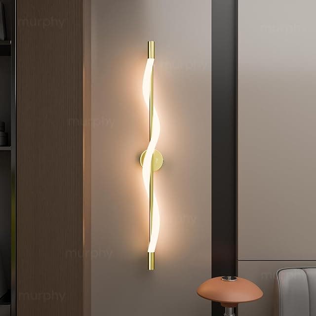 Murphy Twirl 3-in-1 LED Wall Lamp with Golden Finish | Sp...