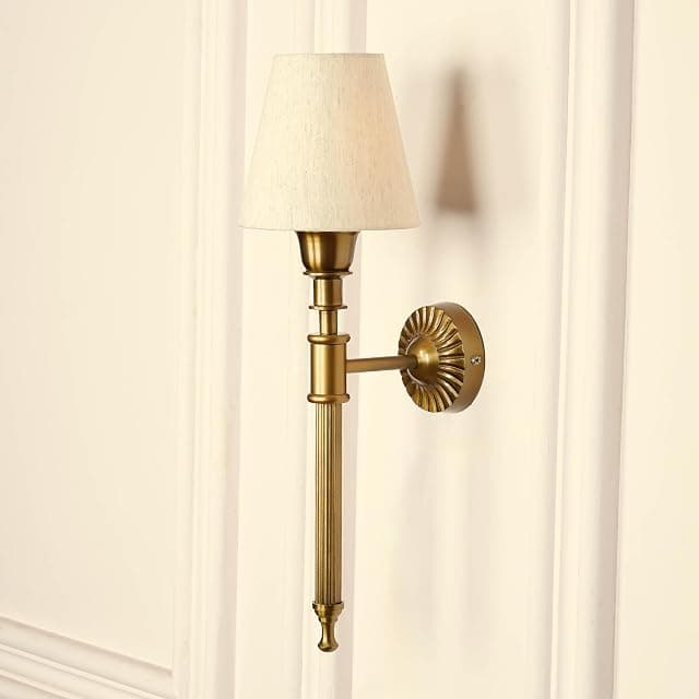 Divine Trends Antique Brass Finish Corrugated Wall Lamp w...