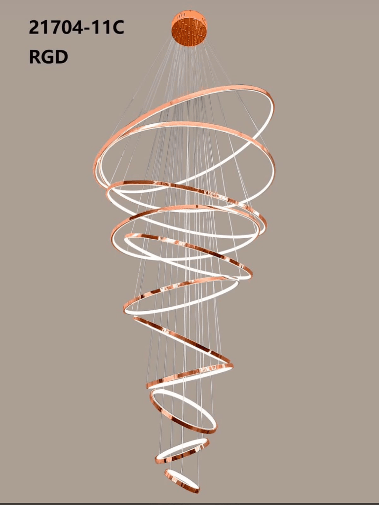 JNL Spiral Twister RGD Chandelier 21704-11C Multi-Ring